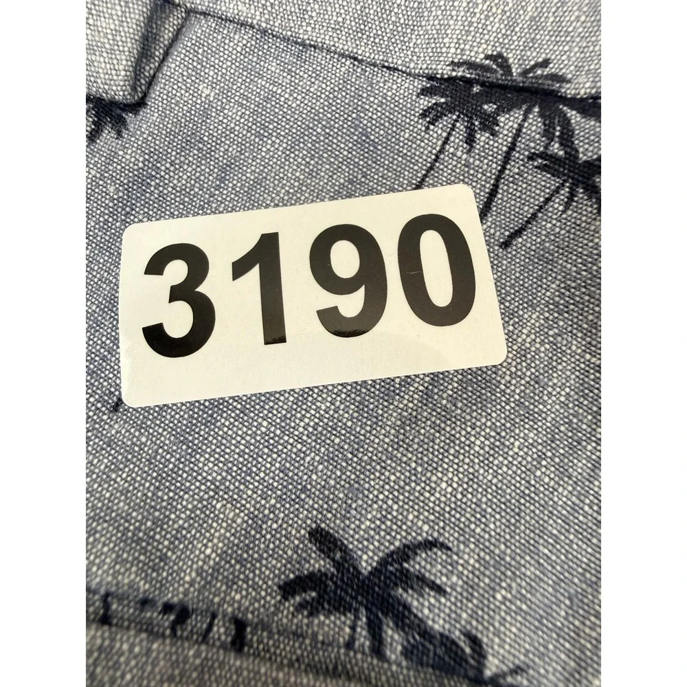 Banana‎ Republic Aiden Shorts Mens 34 Blue Palm Tree Print Linen Cotton Tropical